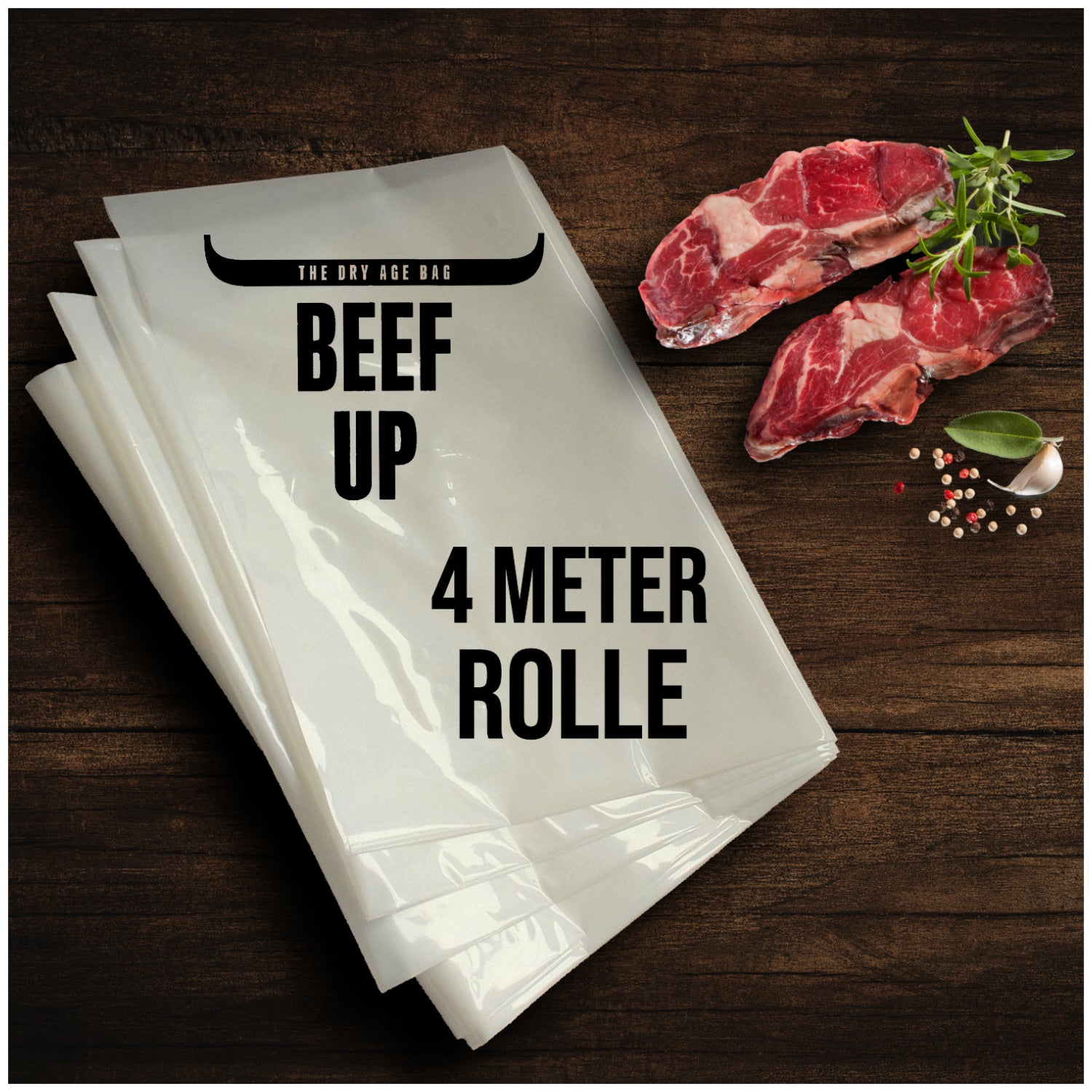 Beef Up Dry Age Reifeschlauch 4 Meter Dry-Aging Schlauch zur Fleisch Veredelung